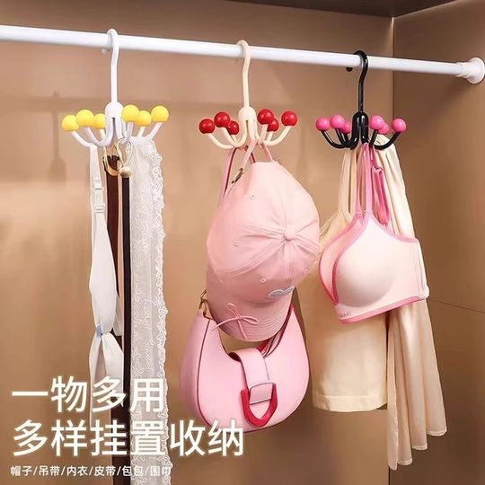 Dopamine rotating six-claw hook hole-free storage hook