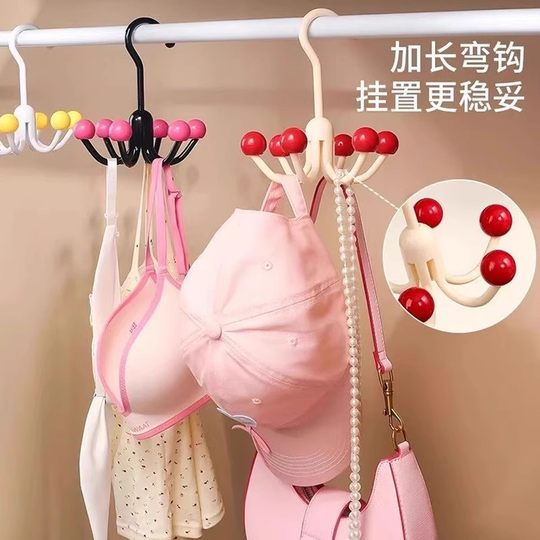 Dopamine rotating six-claw hook hole-free storage hook