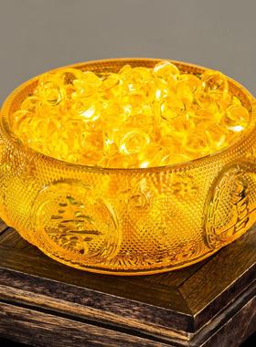 招财五福字聚宝盆水晶风水摆件