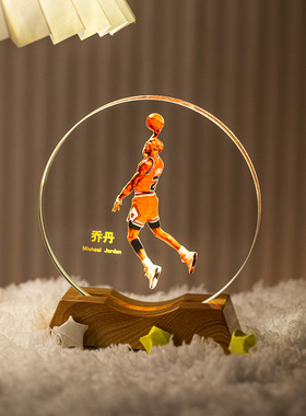 詹姆斯乔丹库里科比水晶摆件