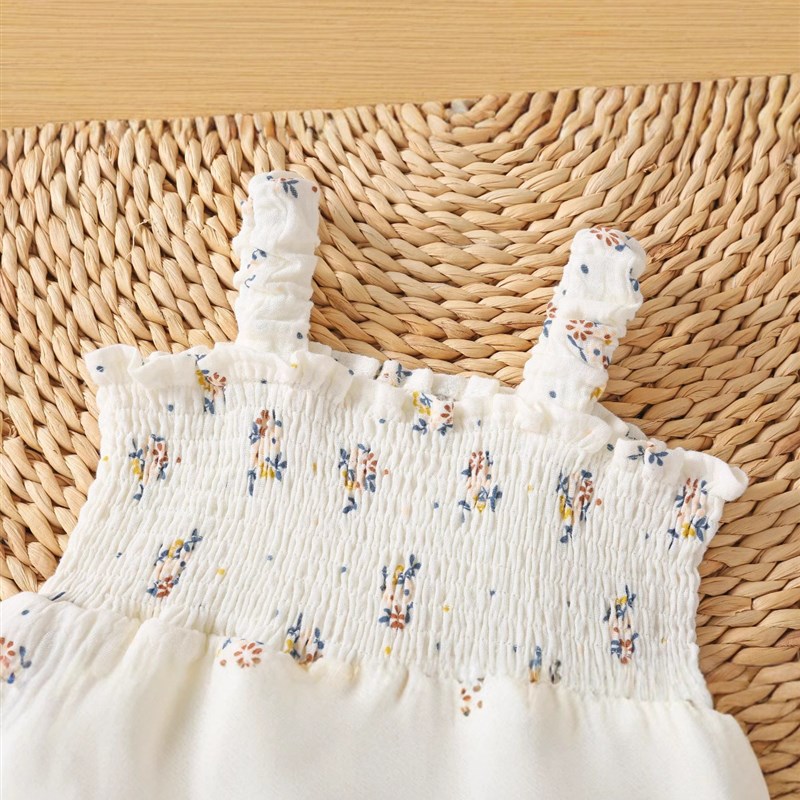 Sweet Floral Sling Romper for 2025 Baby Girl Cute Triangle C - 图2