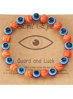 European American Cold Style Evil Eye Beaded Bracelet Fashio