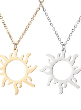 Sunflower Necklace Geometric Pendant Womens ChicChic Sunflow
