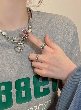 Irregular Freshwater Pearl Hollow Heart Pendant Necklace Ins