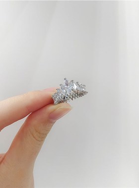 Ring Fashion Full Circle Zircon Diamond Geometric Lady Crown