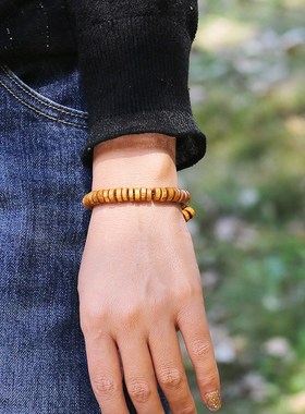 Simple Beaded Singlecircle Buddhist Beads Wooden Bracelet Pr
