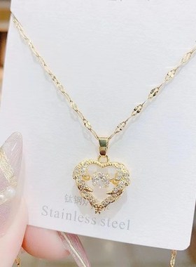 Love Heart Ocean Necklace Titanium Steel Versatile Light Lux