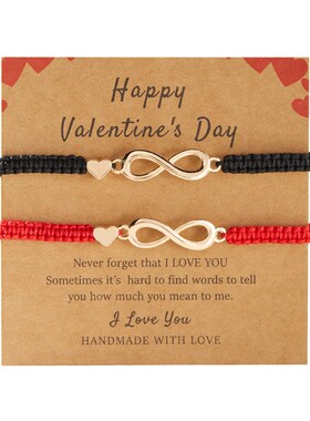 8shaped Lucky Bracelet Handmade Knitted Adjustable 2Pack wit