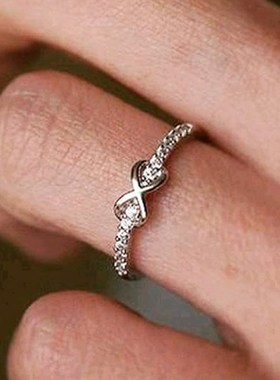 Luxury Design Index Ring 8shaped Wrapped Zircon Womens Ring