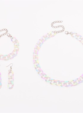 Exaggerated European and American Alloy Acrylic Chunky Chain