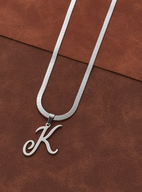 Vintage Art English Letter Pendant Necklace Ins Personality