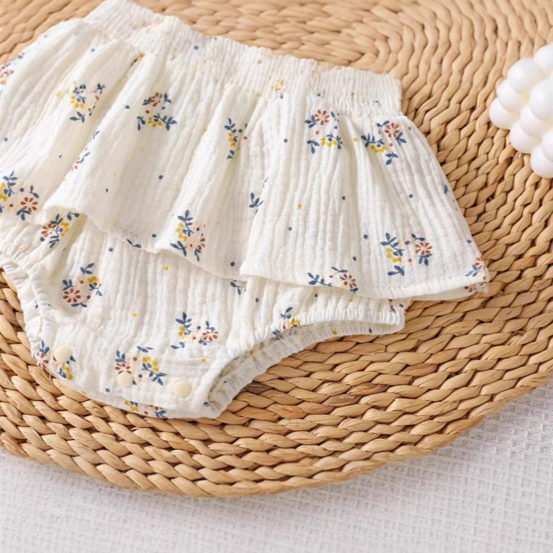 Sweet Floral Sling Romper for 2025 Baby Girl Cute Triangle C - 图0