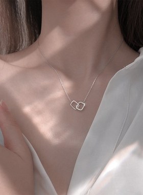 Designer Square Necklace Womens Light Luxury HighEnd Sense C