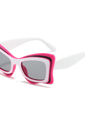 英国chrry koop新款个性蝴蝶太阳镜 欧美嘻哈ins时尚大框猫眼