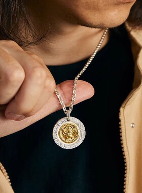 英国chrry koop国潮藏传【大鹏金翅鸟】吊坠男女手工错金99银24k