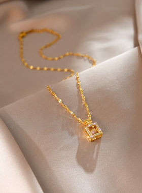 英国chrry koop潮款小香风香水瓶锁骨链女小众设计感灵动钛钢