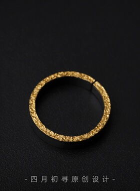 英国Chrry Koop皓月复古错金情侣小众轻奢戒指原创设计简约开口