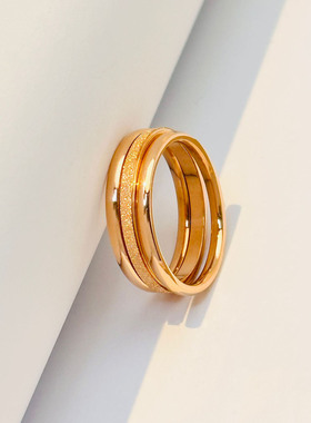 英国Chrry Koop三生三世磨砂素圈传承戒指女时尚个性ins潮钛钢不