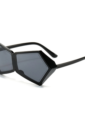 英国chrry koop新款多边形太阳镜 欧美个性几何三角形一体镜片