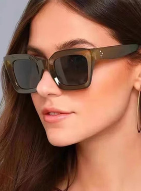 英国chrry koop欧美潮流复古米丁太阳镜方形黑色素颜墨镜男女