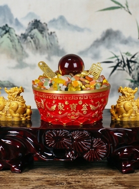 黄铜聚宝盆摆件旺事业招贵人