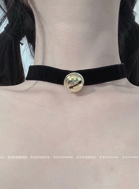今晚不睡觉铃铛牵引项圈女颈带禁欲系颈带女性感纯欲拍照饰品脖环