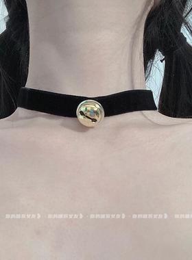 今晚不睡觉铃铛牵引项圈女颈带禁欲系颈带女性感纯欲拍照饰品脖环