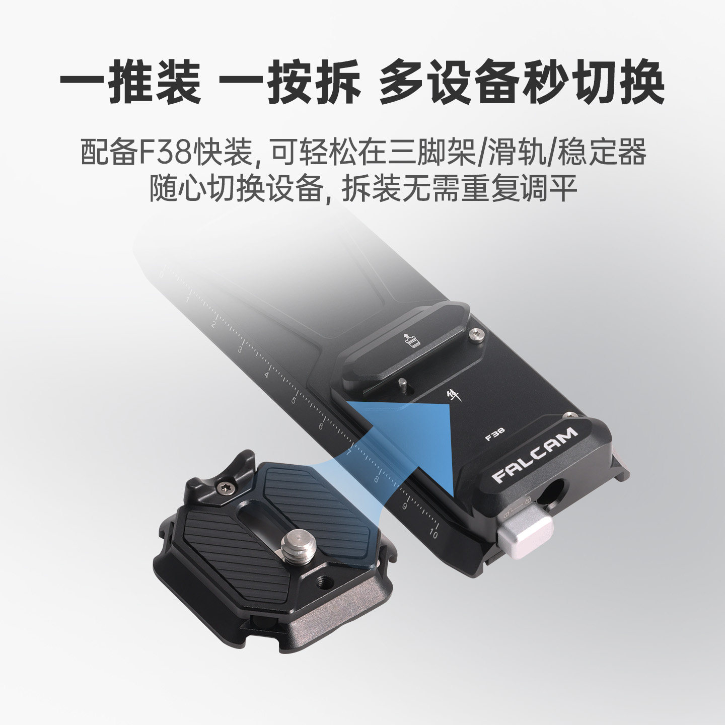 FALCAM小隼 F38防偏转快装板套件适用大疆RS5/RS4/RS4 Pro/RS3/RS3 Pro /RS2/RSC2快拆便携稳定器拓展配件,淘宝优惠券,粉丝福利购,淘宝优惠卷