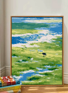 治愈系风景diy数字油画装饰画