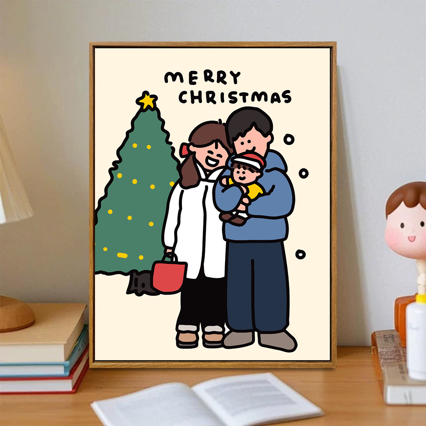 全家福卡通数字油画diy填充填色手工绘一家三口亲子丙烯装饰挂画,淘宝优惠券,粉丝福利购,淘宝优惠卷