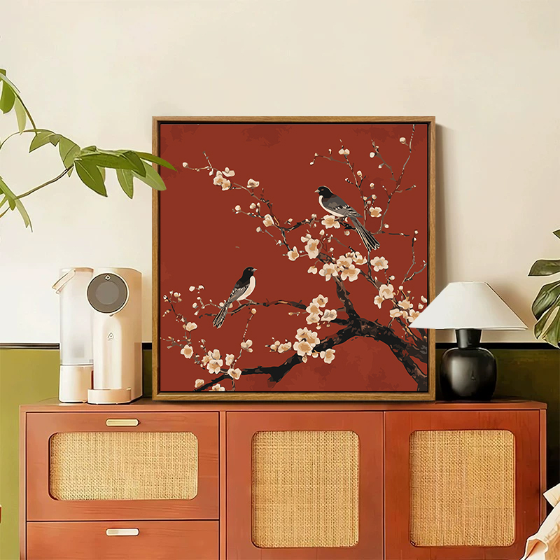 Chinese style flower and bird diy digital oil painting decorative painting