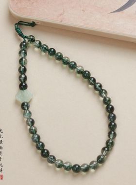 绿幽灵手机链挂件琉璃祥云手机壳挂绳清新新中式风手腕款吊坠