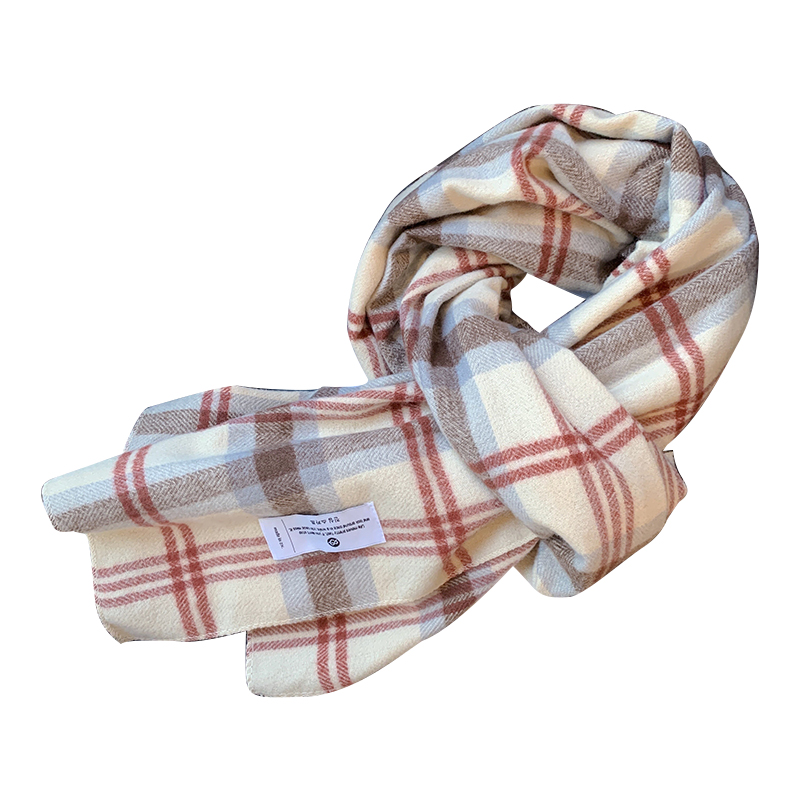 围巾女韩系氛围感高级仿羊绒文艺百搭格子披肩保暖围脖秋冬新款潮 - 图3