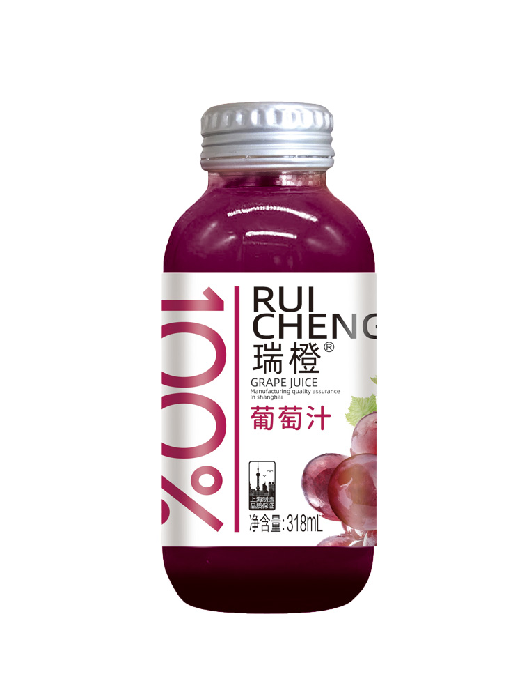 瑞橙葡萄味果汁饮料 318ml 玻璃瓶 - 图3