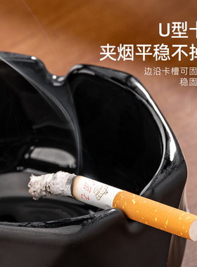 玻璃烟灰缸磨砂轻奢客厅家用高端