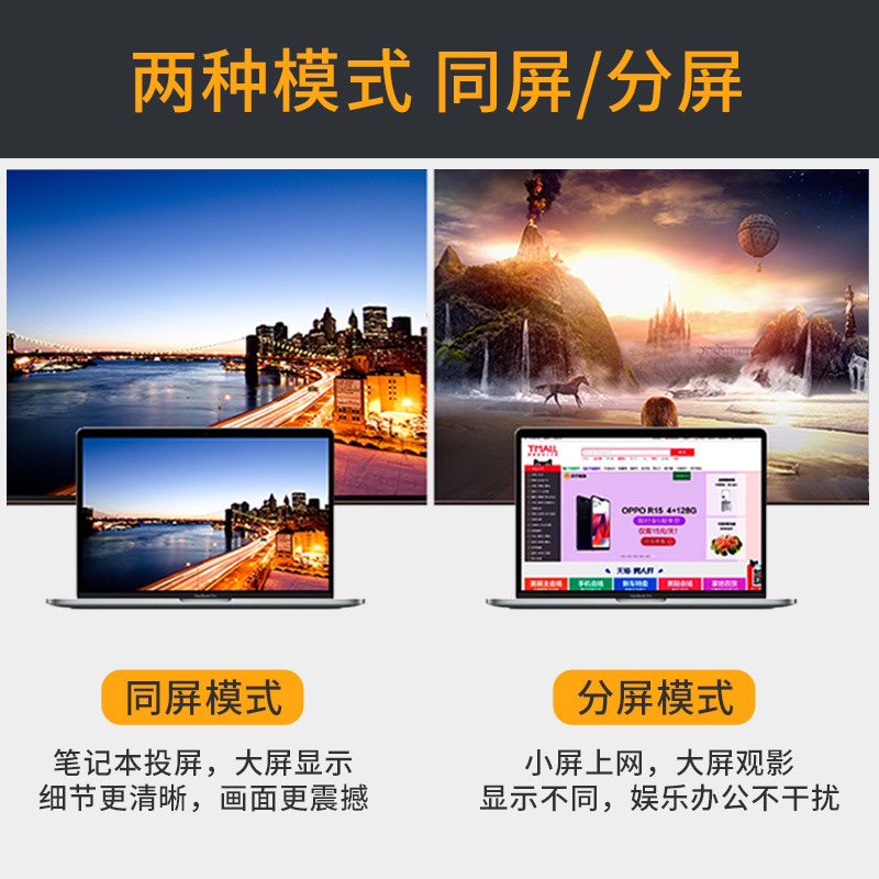 TYPE-C母转HD2.0公头DP1.2公高清4K转接头60hz适用于笔记本手机 - 图2