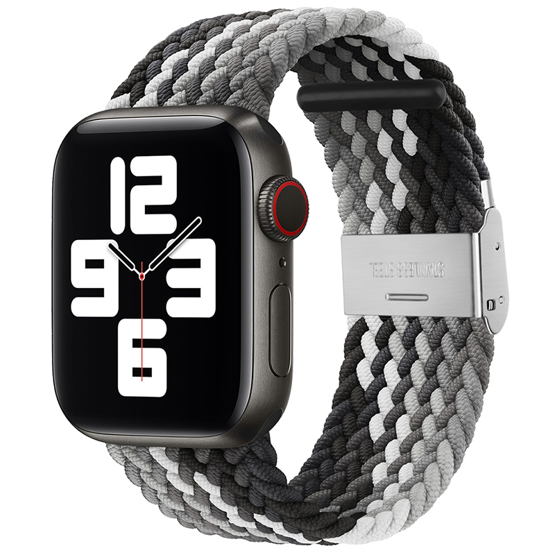 官网款适用apple watch8/s8表带彩虹iwatch7/6/5/4单圈编织尼龙SE苹果手表表带45/41/44mm40运动男女配件42