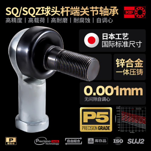 KIF进口SQ5万向节球头SQZ6杆端8关节轴承10弯杆12直杆14连杆16 18 - 图0