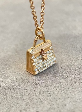 珠宝定制满钻锁头H包包吊坠项链