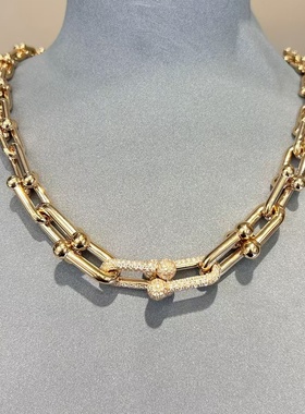 HardWear双扣满钻渐变链环项链