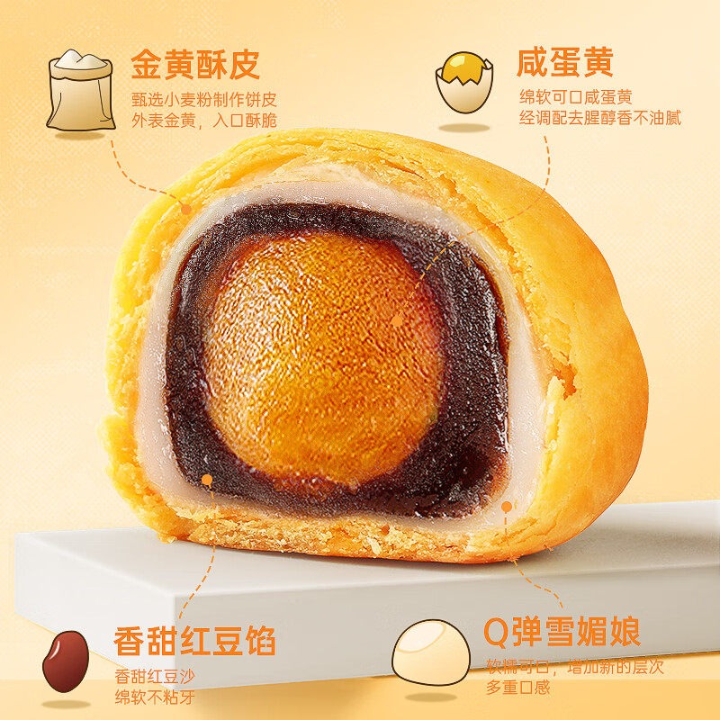 雪媚娘早餐面包休闲食品整箱蛋黄酥 吆美啦传统糕点
