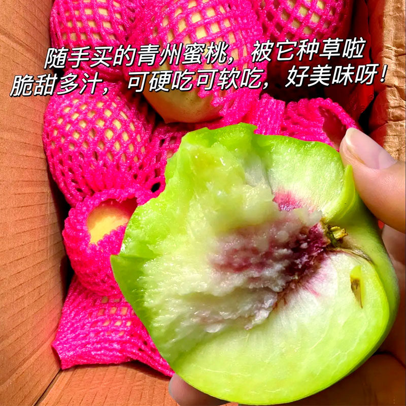 正宗山东现摘青州蜜桃3-5斤脆甜桃子新鲜冬雪水果毛桃水蜜桃冬桃,淘宝优惠券,粉丝福利购,淘宝优惠卷