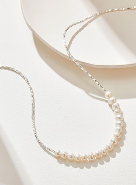 DAISYBEAUTYS925银碎银珍珠项链