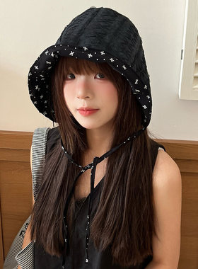 双面戴帽子女时尚出游百搭渔夫帽甜美遮阳帽防晒帽夏季休闲水桶帽
