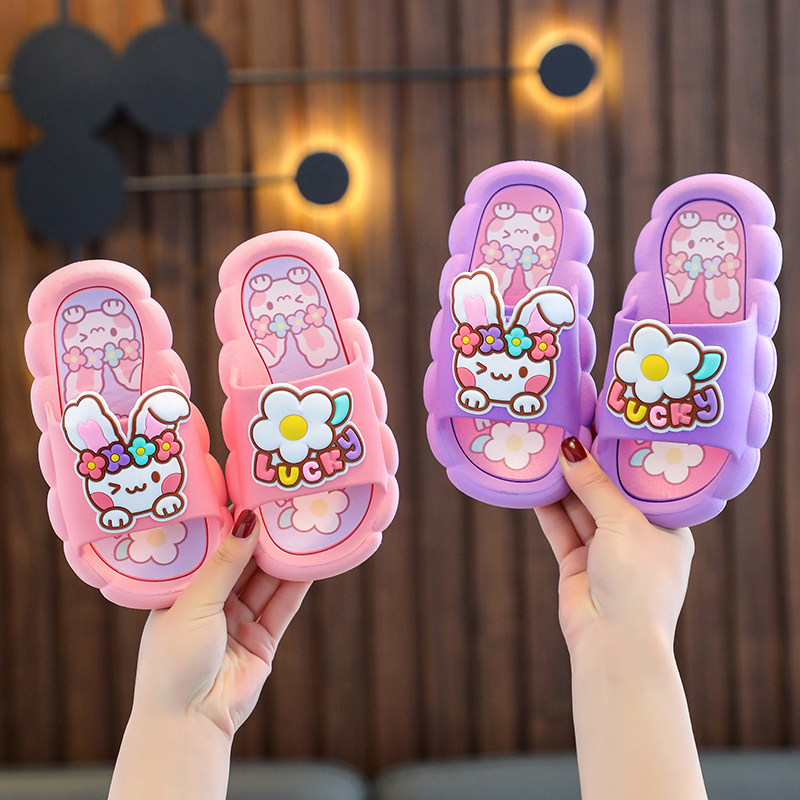 儿童拖鞋夏季女孩踩屎感宝宝软底防滑卡通浴室居小公主亲子凉拖鞋