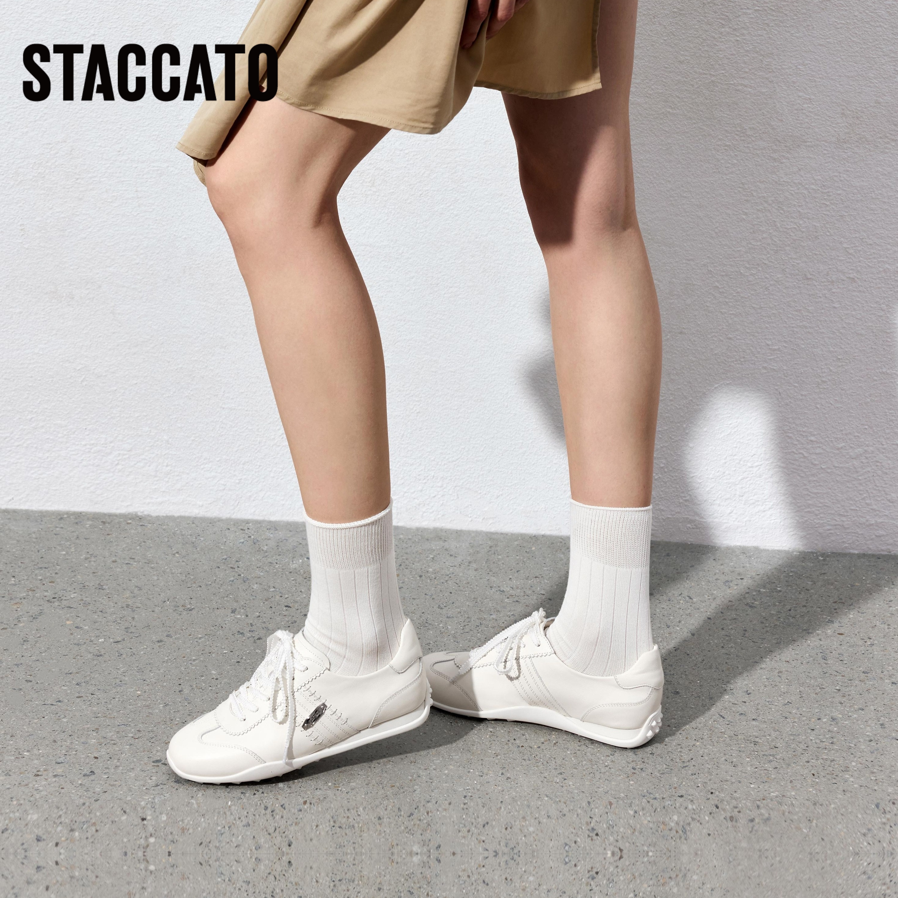 思加图女鞋官方正品豆豆奶皮鞋子女爆款德训鞋S0163AM5,淘宝优惠券,粉丝福利购,淘宝优惠卷