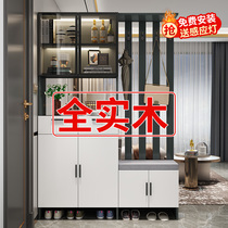 Solid wood Entry into the house Shoes Cabinet Shoes Cabinet Integrated Into Door Living Room Screen Partition Light Lavish Wine Cabinet Leaning Against Wall Clothing Hat Disposal Cabinet