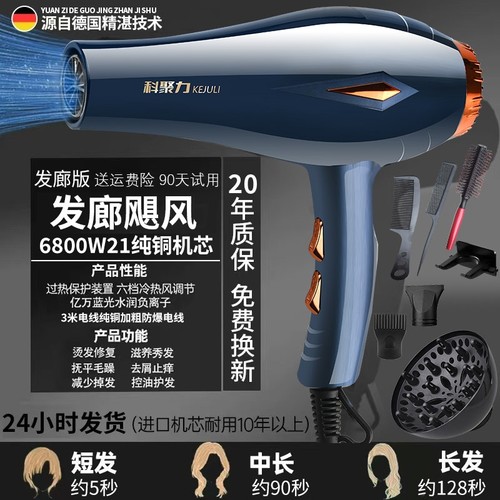 德国电吹风机负离子护发家用大功速干风筒发廊专用理发店率3500w - 图0