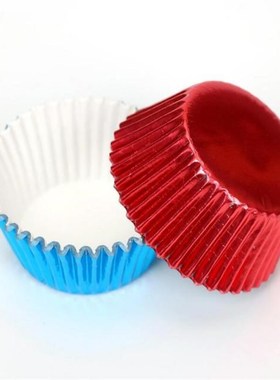 100Pcs Gold Foil Paper Cupcake Liners Gold/Silver/Red/Blue/B