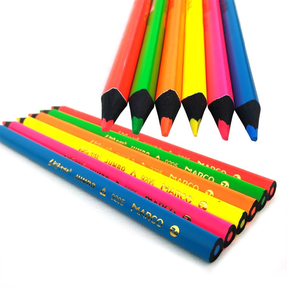 *Marco Raffine 6pcs Black Wood Colored Pencils lapis de colo_虎窝淘